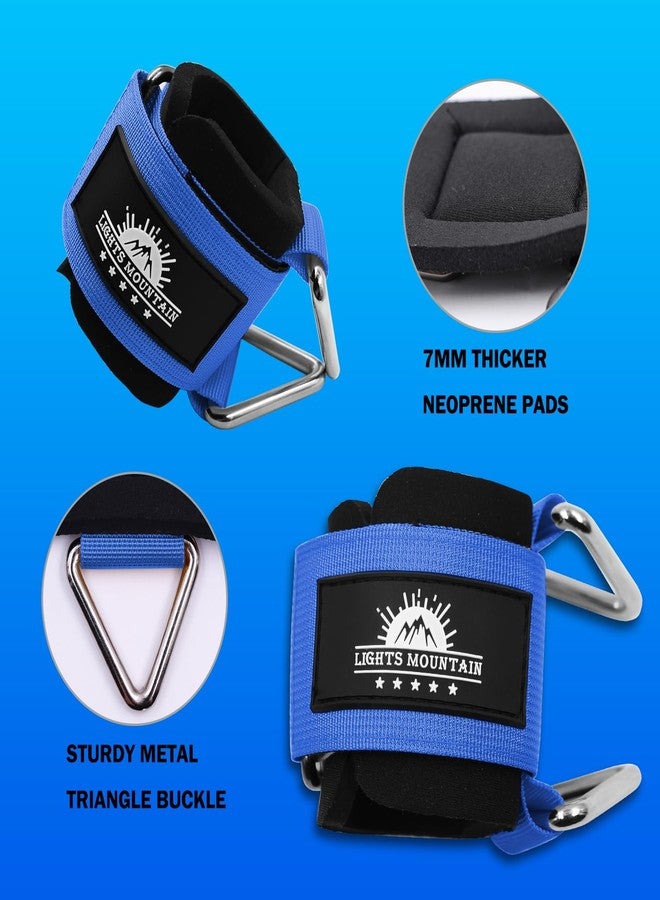 Lights Mountain 1 Pair Adjustable Wrist Cuffs Neoprene Padded Straps for Cable Machines Strength Training Equipment - Image 3